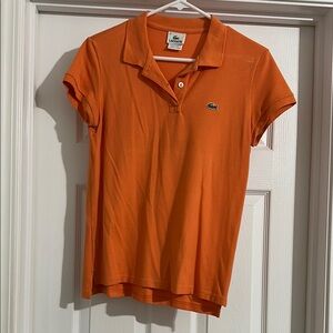 Lacoste Orange Fitted Short Sleeve Polo